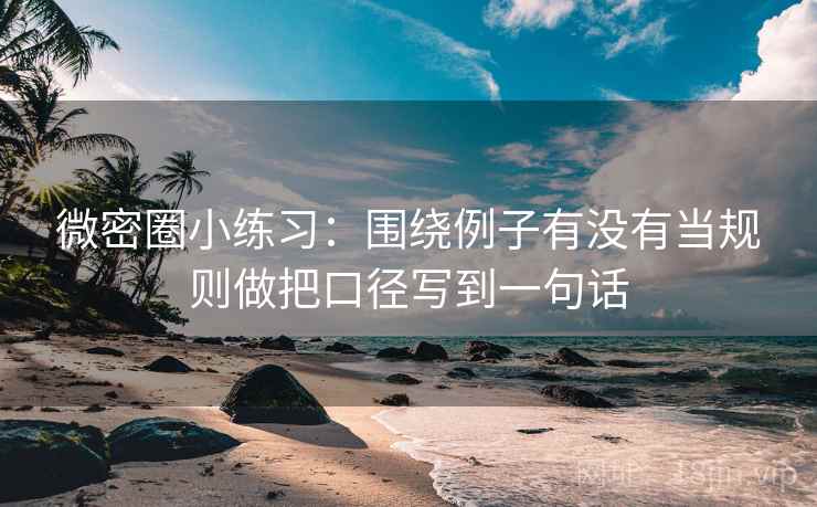 微密圈小练习：围绕例子有没有当规则做把口径写到一句话