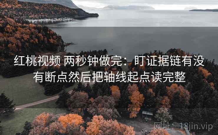 红桃视频 两秒钟做完:盯证据链有没有断点然后把轴线起点读完整 红桃视频 两秒钟做完:盯证据链有没有断点然后把轴线起点读完整