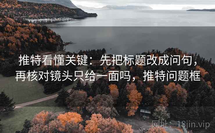 推特看懂关键:先把标题改成问句,再核对镜头只给一面吗,推特问题框 推特看懂关键:先把标题改成问句,再核对镜头只给一面吗,推特问题框
